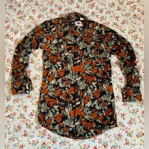 Vintage Cowboy MWG Pearl snap printed Rayon shirt, size Medium
